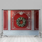 Lofaris Retro Luxury Red White Wall Wreath Christmas Backdrop